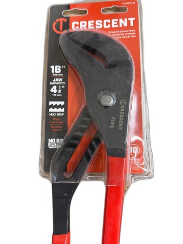 Crescent 16" Straight Jaw Black Oxide Tongue & Groove Pliers Dipped Grips - Image 7