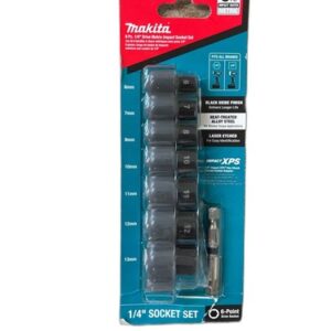 Makita ImpactXPS 1/4" Drive 6-Point Metric Socket Set 8-Piece