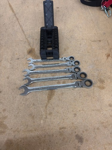 GEARWRENCH SAE Flex-Head 90-Tooth Combination Ratcheting Wrench Set (5-Piece)