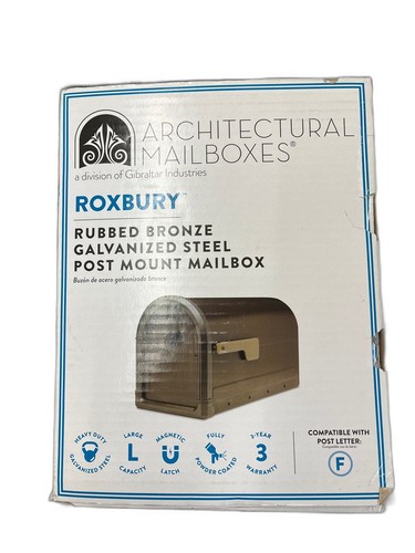 Architectural Mailboxes Roxbury Large Rubbed Bronze Steel Post Mount Mailbox - Image 11
