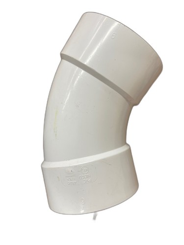 Charlotte Pipe 6 in. PVC DWV 45-Degree Hub x Hub Elbow - Image 6