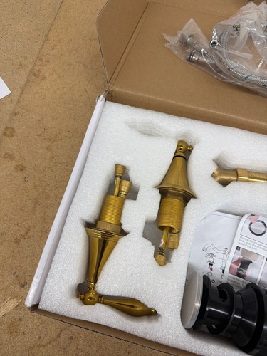 AKLFGN 8 in. Widespread Bathroom Faucet 3-Hole Sink Faucet Polish Gold - Image 5