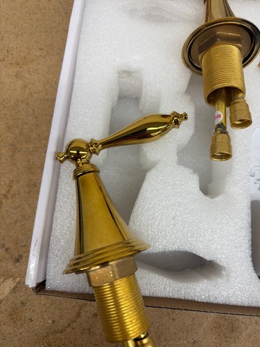 AKLFGN 8 in. Widespread Bathroom Faucet 3-Hole Sink Faucet Polish Gold - Image 7