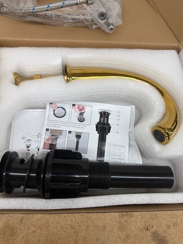 AKLFGN 8 in. Widespread Bathroom Faucet 3-Hole Sink Faucet Polish Gold - Image 9