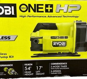 RYOBI Water Transfer Pump 1/4 hp ONE+ HP 18V Cordless with 2Ah Battery + Charger