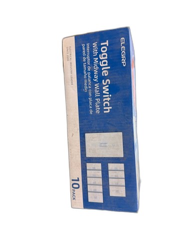 ELEGRP 15 Amp Single-Pole Toggle Switch, Midway Wall Plate White (10-Pack) - Image 2