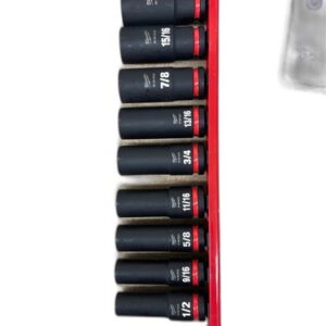 Milwaukee SHOCKWAVE 1/2" Drive SAE Deep Well Impact Socket Set 9-Piece
