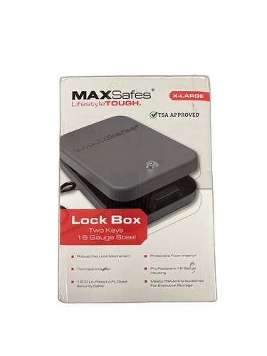 MAXSafes Extra Large 16-Gauge Steel Portable Lock Box Safe Black TSA Compliant - Image 16
