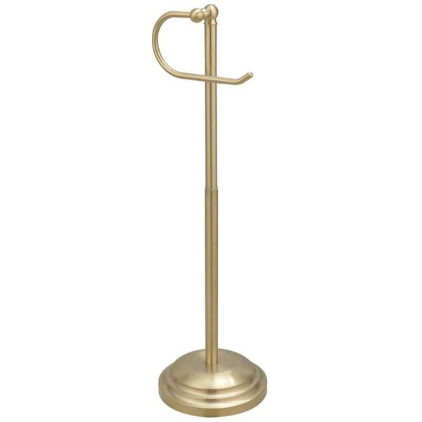 BWE Free Standing Toilet Paper Holder Brushed Gold with Reserve