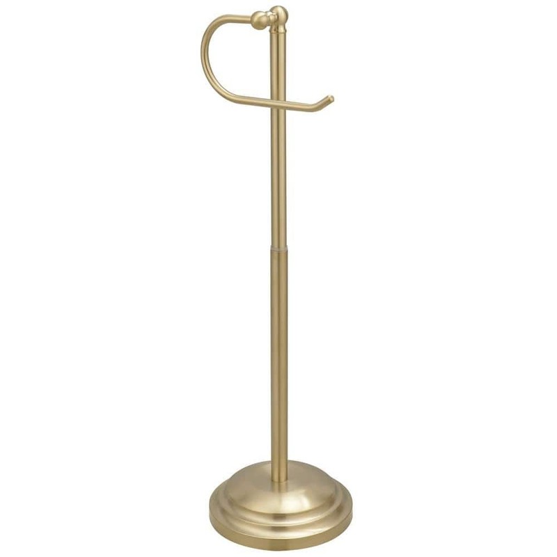 BWE Free Standing Toilet Paper Holder Brushed Gold with Reserve