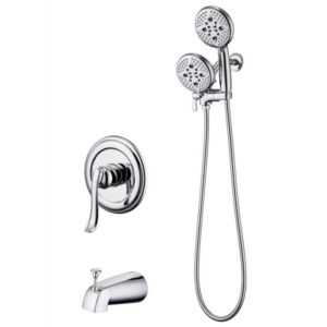 ELLO&ALLO 24-Spray Tub Shower Faucet Handheld Combo 5 in. Chrome Head
