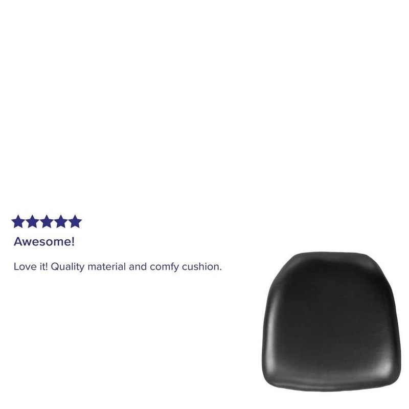 Flash Furniture Hard Black Vinyl Chiavari Chair Cushion - Image 3