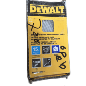 DEWALT 2-1/2 in. x 15-Gauge Glue Bright Steel Angled Finish Nails (700 per Box)