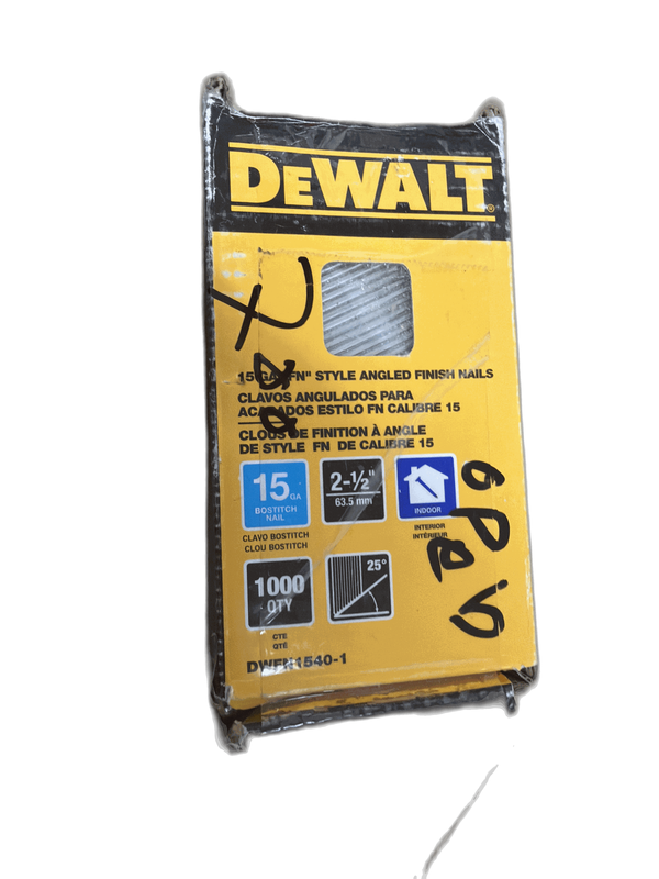DEWALT 2-1/2 in. x 15-Gauge Glue Bright Steel Angled Finish Nails (700 per Box)