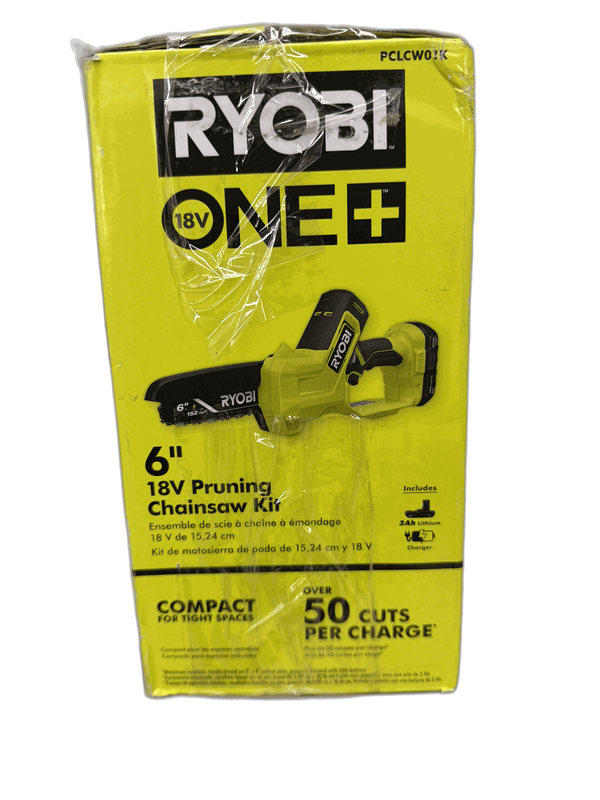 RYOBI ONE+ 18V 6 in. Cordless Battery Mini Chainsaw w/2.0 Ah Battery+Charger - Image 14