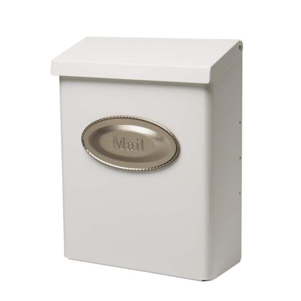 Architectural Mailboxes Designer White Locking Wall Mount Mailbox, Medium