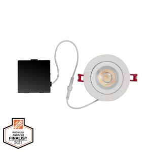 Commercial Electric Ultra Spot 4 in Round Adj LED Canless Recessed Light, White