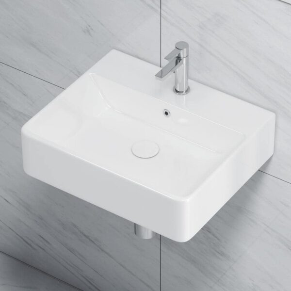 Eridanus Turner 20" W x 16" D Vitreous China Wall-Mount Sink White