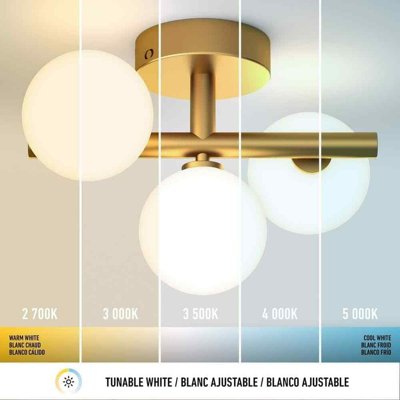Artika Bloom 13 in. 15 Watt Modern Gold Integrated LED 5 CCT Flush Mount Ceiling - Image 6