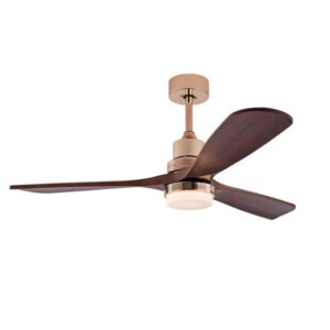 OUKANING 48 in. LED Reversible 6 Speed Dark Brown Ceiling Fan with Remote