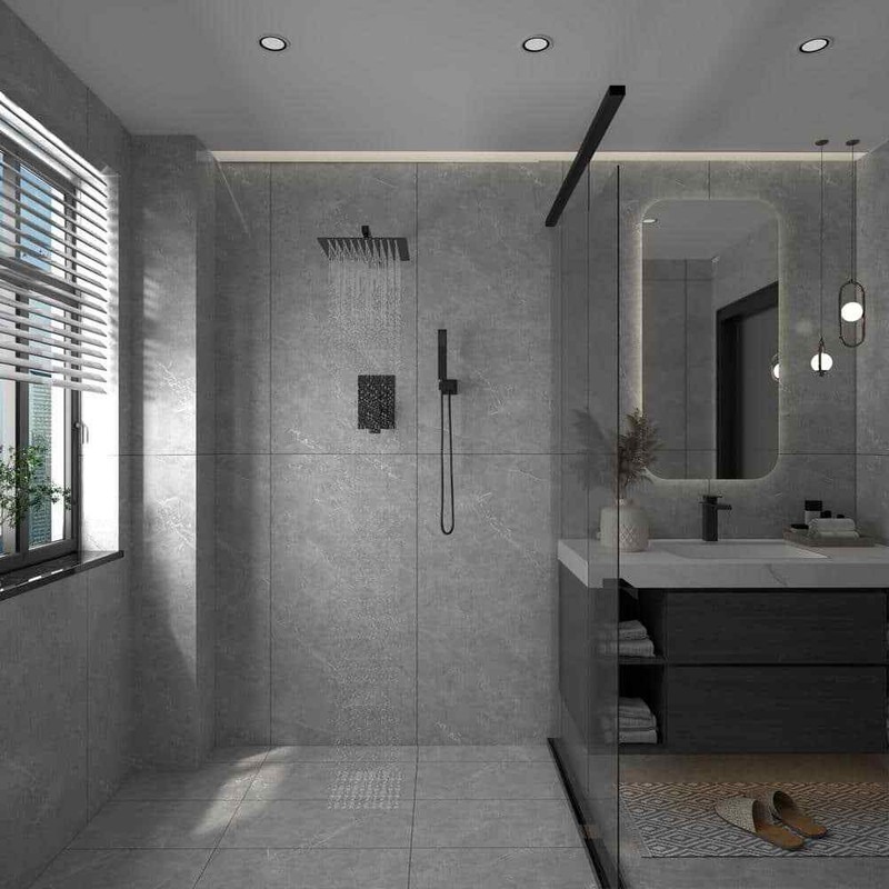 BWE Rainfall 2-Handle 2-Spray 12 in. Square High Pressure Shower Faucet w/Valve - Image 6