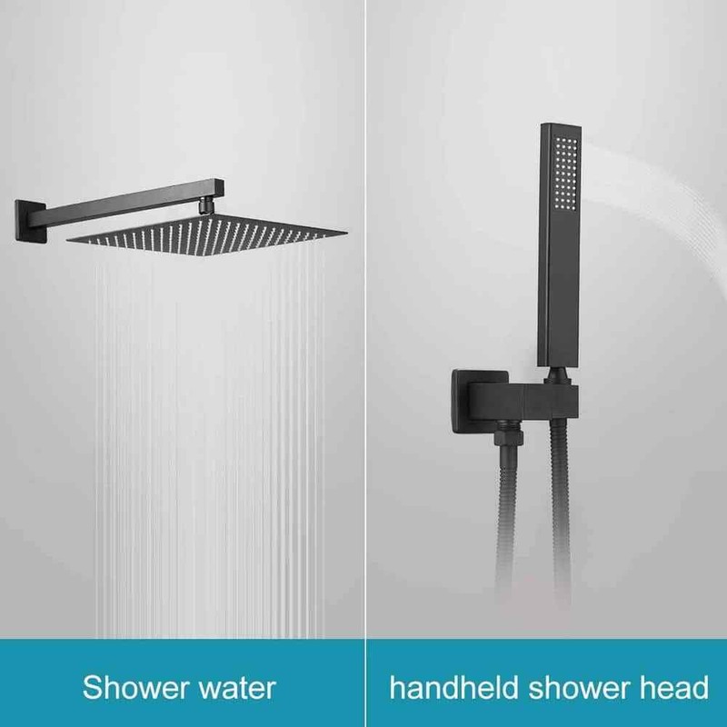 BWE Rainfall 2-Handle 2-Spray 12 in. Square High Pressure Shower Faucet w/Valve - Image 9