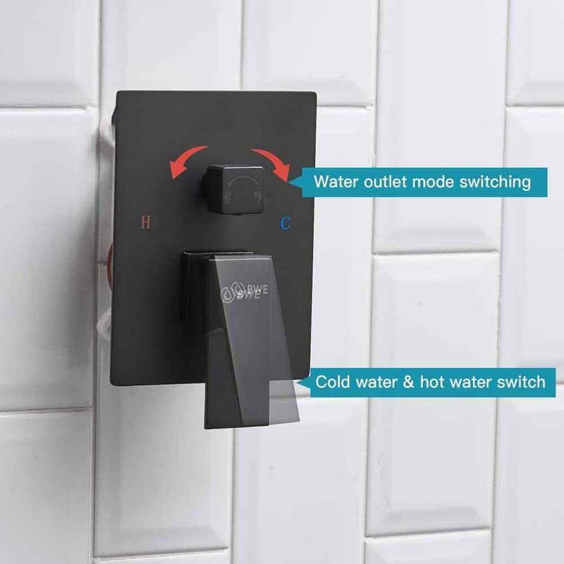 BWE Rainfall 2-Handle 2-Spray 12 in. Square High Pressure Shower Faucet w/Valve - Image 10