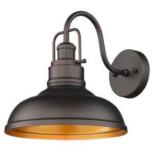 JAZAVA Farmhouse 11 in. Oil Rubbed Bronze Gooseneck Barn Light Sconce