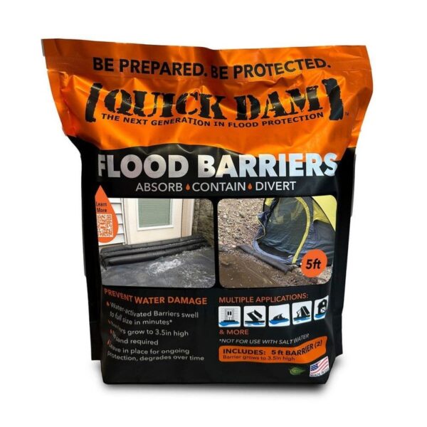Quick Dam Water Activated 5 ft. Flood Barrier (2-Pack)