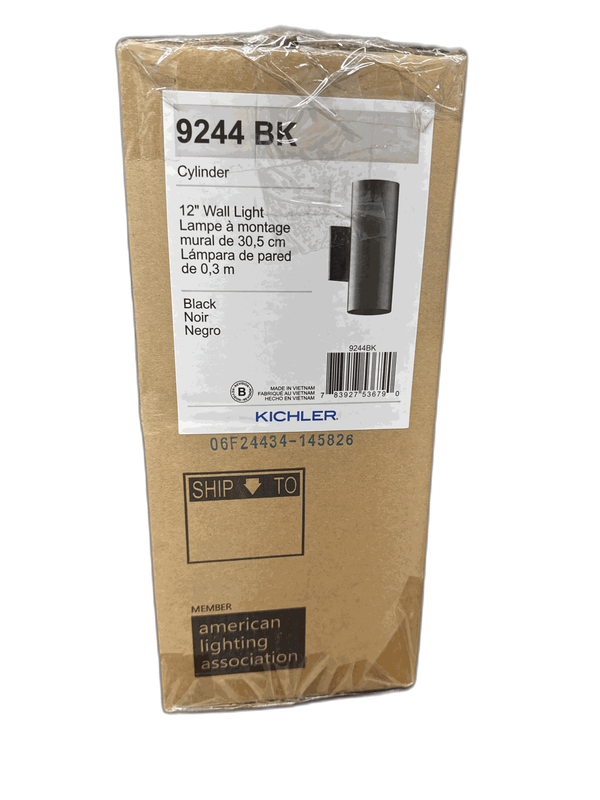 KICHLER Independence 12 in. 2-Light Black Outdoor Hardwired Wall Cylinder Sconce - Image 9