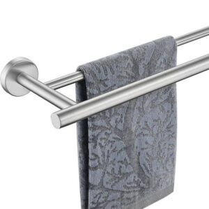 BWE Bathroom 24 in. Wall Mounted Double Towel Bar Towel Holder in Brushed Nickel