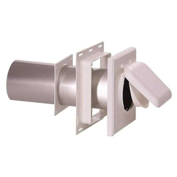 NO-PEST VENT 4 in. J Block or Wide-Mount Dual Door Wall Vent in White