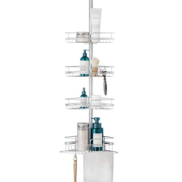 Zenna Home Tension Pole Shower Caddy in Chrome