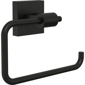 Franklin Brass Maxted Matte Black Euro Toilet Paper Holder Wall Mount Bath