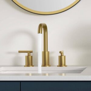 androme 8 in. Widespread 2-Handle Bathroom Faucet 360 Swivel Spout Gold