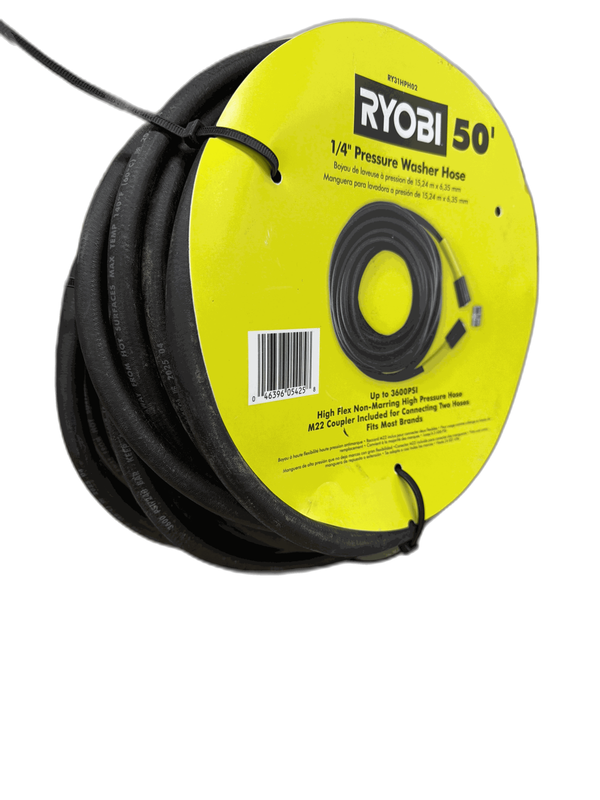 RYOBI 1/4 in. x 50 ft. 3600 PSI Flexible Pressure Washer Hose