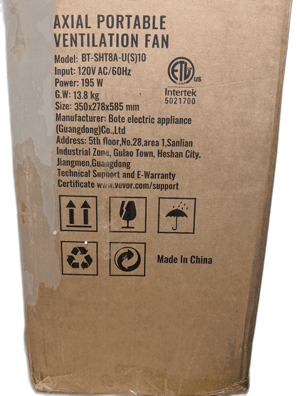 VEVOR 8 in Portable Ventilator Blower Fan 1070 CFM with 33 ft Duct Hose - Image 9