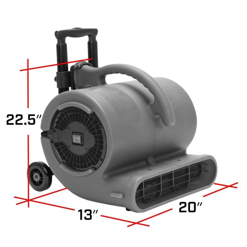 B-Air 1/2 HP Air Mover Carpet Dryer Floor Blower Fan Grey - Image 4