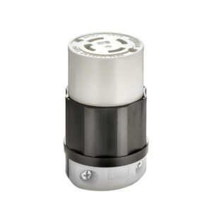 Leviton 30 Amp 125/250-Volt Locking Connector, Black and White 2713-CS