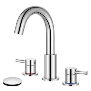 AKLFGN 8 in. Widespread 2-Handle Bathroom Faucet Polished Chrome
