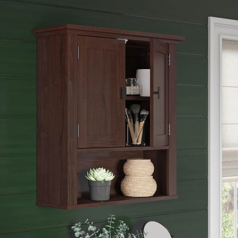 RiverRidge Home Hayward 24.5" H x 22.81" W Bathroom Storage Cabinet Dark Wood