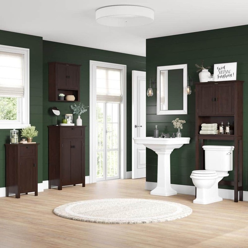 RiverRidge Home Hayward 24.5" H x 22.81" W Bathroom Storage Cabinet Dark Wood - Image 4