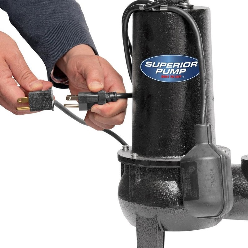 Superior Pump 1/2 HP Submersible Cast Iron Sewage Ejector Pump - Image 4