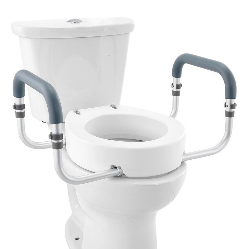VEVOR Raised Toilet Seat 10"x24" White 300 lbs Capacity for Round Toilet