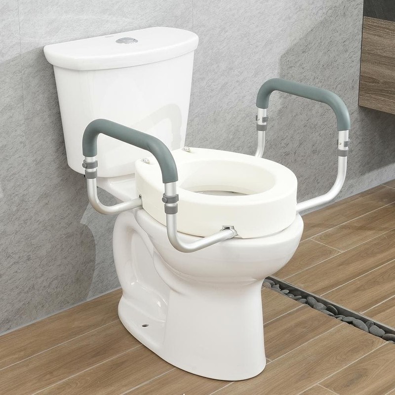 VEVOR Raised Toilet Seat 10"x24" White 300 lbs Capacity for Round Toilet - Image 8