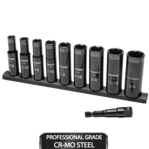 Husky 3/8 in. Drive Thin Wall SAE Deep 6-Point Impact Socket Set (10-Piece)