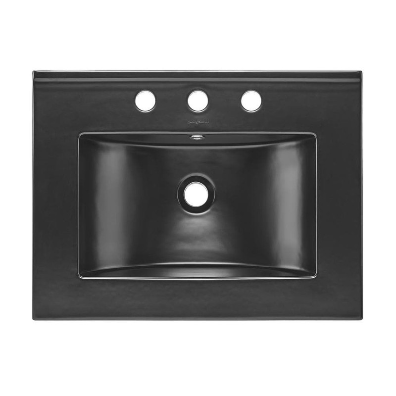 Swiss Madison 24 in. Ceramic Vanity Top Matte Black 8 in. Faucet Holes - Image 3
