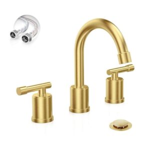 Kadilac Brushed Gold 8 in. Widespread Bathroom Faucet, 3-Holes, 2-Handles