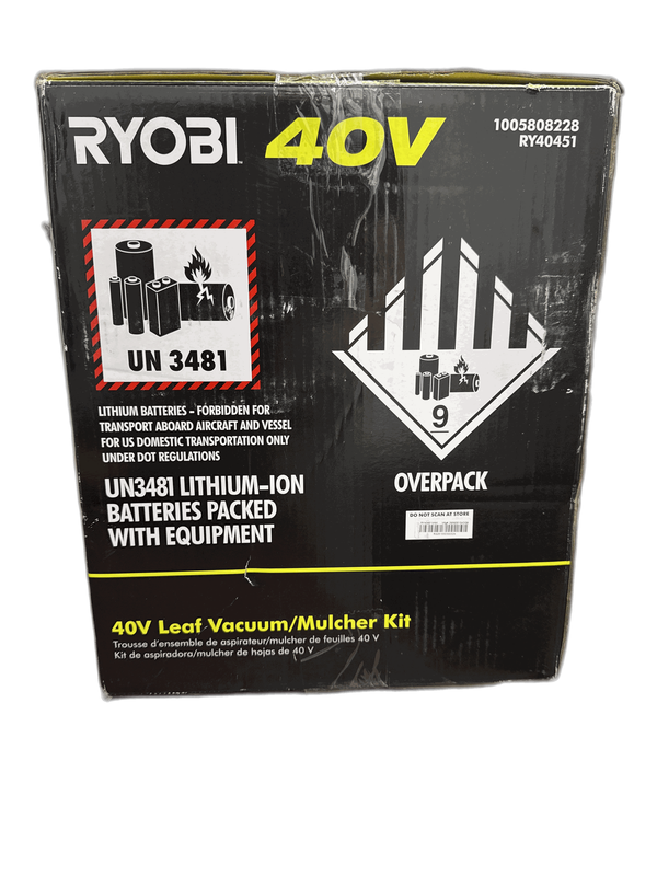 RYOBI 40V Vac Attack Cordless Leaf Vacuum/Mulcher with 5.0 Ah Battery & Charger - Image 12