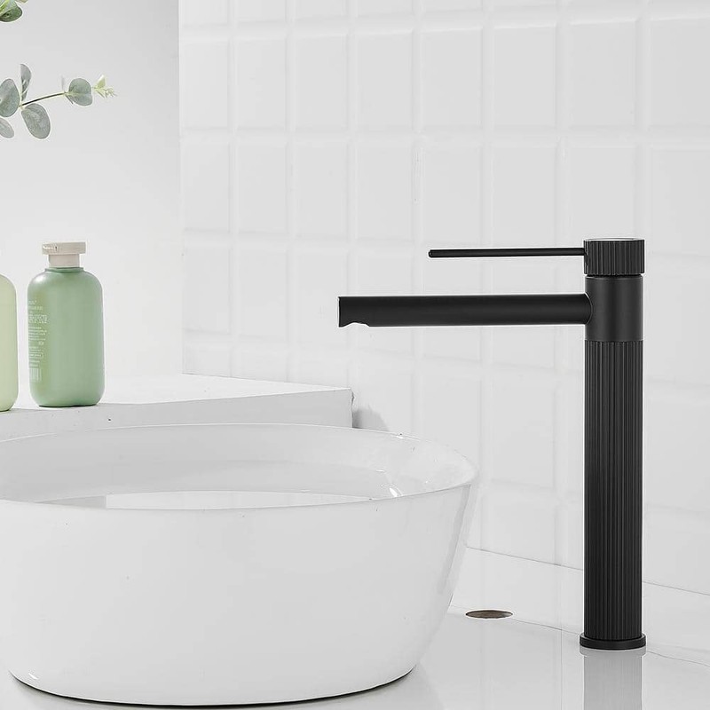 androme Single Hole Bathroom Faucet Matte Black with Pop Up Drain - Image 2